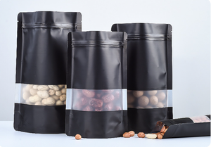 Black Stand up Pouch for Food for Potato Chips Pet Food Sugar Stand up Pouch <b>Packaging</b> <b>Bags</b> with Window - Product Image 4