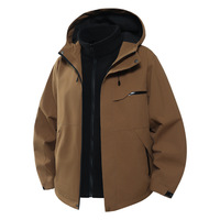 Veste pour homme personnalisable avec logo OEM, 3-en-1, coupe-vent, imperméable, décontractée, pour la randonnée en plein air et le sport, avec col détachable