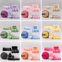 Lot d'éponges de maquillage multicolores en gros pour le visage, forme goutte d'eau, éponge à maquillage biseautée, outil professionnel personnalisable en vrac avec logo
