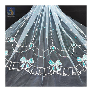 YX2672 تصميم جديد الأميرة المجمدة إلسا تول فستان أطفال قماش أزور لمعان تعويض - Product Image 6