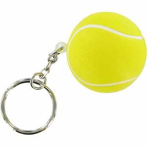 Llavero promocional con logotipo personalizado, pelota antiestrés de espuma PU para tenis, llavero con cadena de juguete suave para aliviar el estrés y hacer ejercicio - Product Image 1