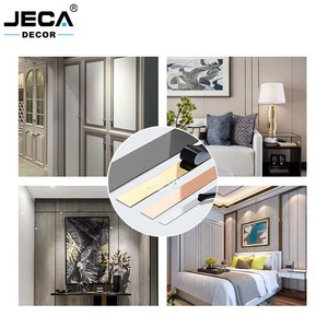 Kim loại tường Sticker gương thép không gỉ phẳng kim loại trang trí tường gạch cạnh TRIM Strip cho phòng khách trang trí - Product Image 6