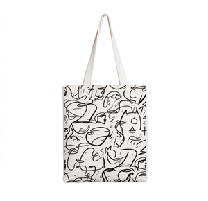 Sacs fourre-tout en toile personnalisés avec motif de dessin animé, respectueux de l'environnement, avec logo personnalisé, couleur personnalisée, en coton biologique - Product Image 2