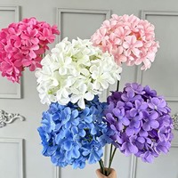 Fleur artificielle de qualité supérieure, vente en gros pour fleuristes, hydrangea blanc artificiel individuel