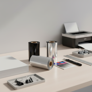 Ruban de transfert thermique en résine de cire pour <span class=keywords><strong>imprimante</strong></span> à code-barres, largeur 24 mm, encre noire pour <span class=keywords><strong>imprimante</strong></span> d'étiquettes - Product Image 6