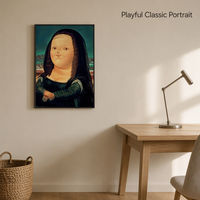 Parodie hilarante de la Mona Lisa, peinture abstraite, art mural, portrait amusant, impression sur toile, impression numérique, imperméable, respectueux de l'environnement