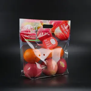 Custom Logo Zipper Plastic Clear Eco Fruits And Vegetables Packaging Bags With Vent Holes