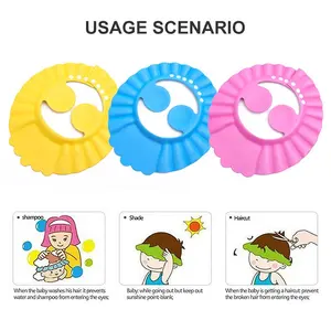 समायोज्य मुलायम बच्चे स्नान शैम्पू शॉवर संरक्षण टोपी बच्चा के लिए ईवा बच्चों कान टोपी बौछार बच्चे टोपी बौछार