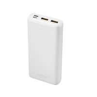 Batterie externe Wopow PQ20 Li-Polymère, charge rapide Qualcomm QC3.0, 20000mAh, 3 ports USB, Type-C, Micro USB, sortie 20W, LED