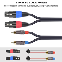 Çift Dişi XLR - Çift RCA Kablosu 2-XLR Dişi - 2 RCA/Telefon Fişi Erkek HiFi Stereo Ses Bağlantısı Mikrofon Kablosu