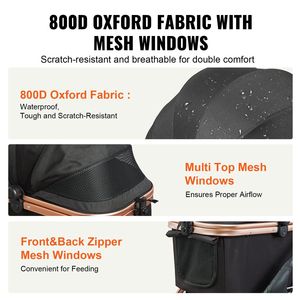 DB vente en gros grande poussette pour animaux de compagnie 4 roues avec freins 66 lb de capacité détachable chiot poussette pour 4 roues commodité - Product Image 4