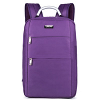 Sac à dos professionnel pour ordinateur portable, pour hommes, femmes et étudiants, en tissu Oxford et polyester, sacoche pour tablette 14 pouces, carré, violet, imperméable et antivol