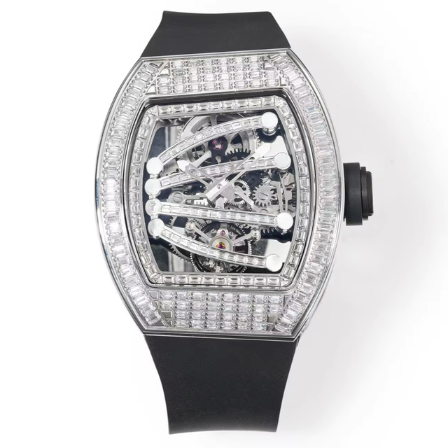 R 591 Luxury Automatic Mechanical Watch Sapphire Crystal Rubber Water Resistant Hollow Power Reserve High Quality Luxury Fashion