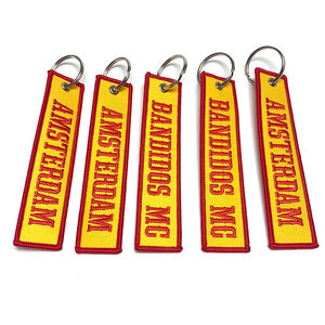 Porte-clés brodé avec logo personnalisé porte-clés en tissu bon marché porte-clés brodés vierges - Product Image 6