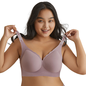 Áo ngực không dây thoáng khí với dây đeo họ<span class=keywords><strong>a</strong></span> tiết chữ cái và cúp cố định, áo ngực liền mạch thoải mái cỡ lớn - Product Image 2