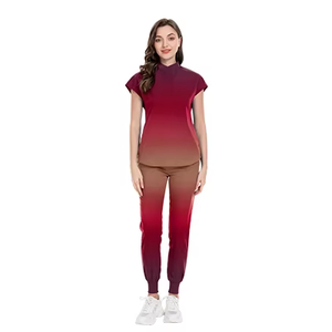 Ensemble de gommage personnalisé de bonne qualité pour femmes Ensembles d'uniformes d'infirmière d'hôpital anti-rides Costumes de gommage imperméables dégradés pour femmes - Product Image 4