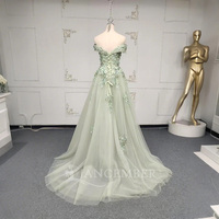 Robes de Quinceanera vert sauge robe de bal appliques florales corset à dos en dentelle pour filles douces fête Lsany27