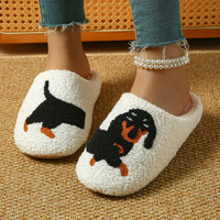 Chaussons uniques pour chiens, motif Teckel avant et arrière, confortables et en peluche, pour les propriétaires de chiens