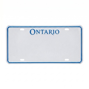 Targhe Personalizzate Uniche in Stile Ontario per Moto e Auto, Realizzate in <span class=keywords><strong>Alluminio</strong></span> Riflettente con Dettagli Blu e Bianchi - Product Image 4
