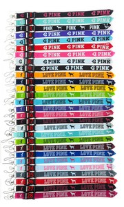 28 màu sắc chất lượng cao cổ lụa Màn hình in tùy chỉnh <span class=keywords><strong>polyester</strong></span> màu hồng phong cách dây buộc ID thẻ Keychain - Product Image 4