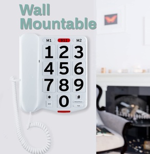 Grande numero di telefono con cavo con suoneria ad alto volume indicatore a LED e gli anziani di <span class=keywords><strong>telefonia</strong></span> con <span class=keywords><strong>3</strong></span> One-Touch di memoria di selezione rapida - Product Image 5