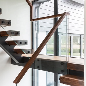 Le plus récent Mono Stringer <span class=keywords><strong>Escalier</strong></span> avec Floating Led Light Oak Step Main courante <span class=keywords><strong>en</strong></span> acier inoxydable <span class=keywords><strong>Escalier</strong></span> de balustrade <span class=keywords><strong>en</strong></span> verre trempé transparent - Product Image 4