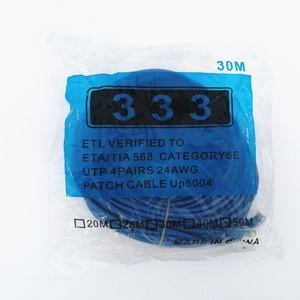 Câble réseau Cat5 1-2-3-5-10-15-20-30-50m RJ45 8P8C Ordinateur UTP 24awg Cordons de raccordement Ethernet Gaine en PVC Connecteurs nickelés - Product Image 5
