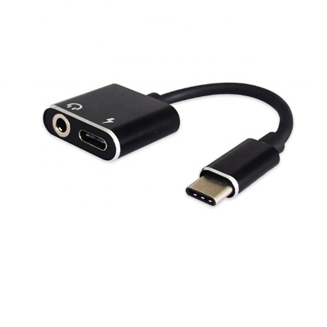 High Quality Type C to 3.5mm Audio Jack 2 in 1 Headphone Adapter Charger Charging Cable for Cellphone