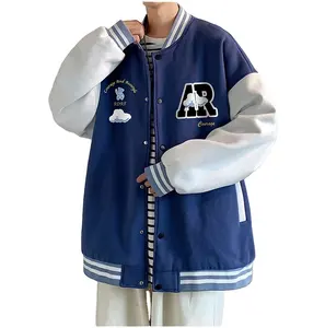 OEM 100% Cotton Printed Baseball Uniform Personality Couple Outfit Jacket Men Coats And Jackets