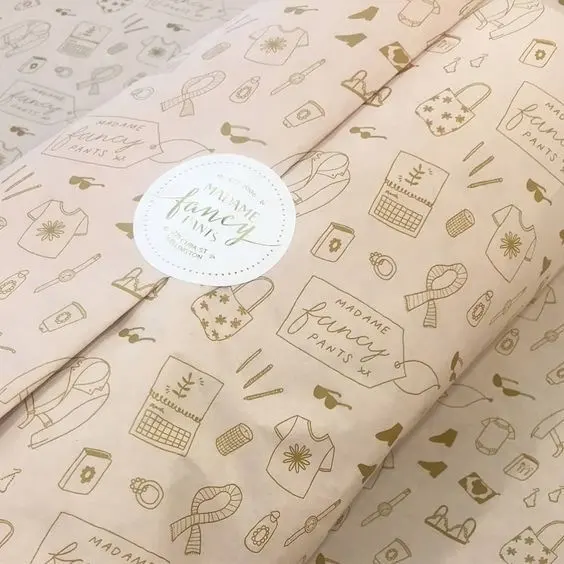 Özel Logo baskılı toptan hediye paketleme ayakkabı paketi kağıt ince ince sarma kağıdı levhalar ipek kağıt