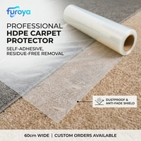 Film de protection souple en PE pour surface de moquette avec solution de recouvrement temporaire auto-adhésive de qualité industrielle, largeur 60 cm
