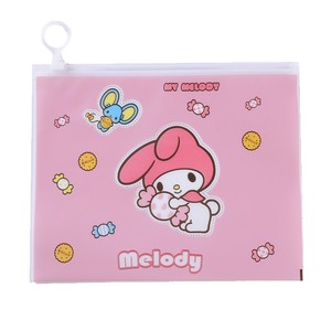 Melody Cartoon Ring Zipper Bag Creative Transparent Frosted Plastic <strong>Pencil</strong> <strong>Case</strong> Cute Multifunctional Document Storage Bag <strong>Sanrio</strong> - Product Image 5