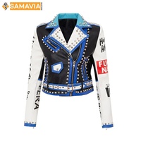 Blouson moto homme personnalisé en tricot tissé à carreaux d'automne, col montant, décontracté, en peau de mouton lavée, grande taille, fermeture éclair, devant en coton