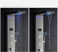 Panneau mural de douche à LED, colonne de douche effet pluie et cascade, panneau d'écran de pomme de douche