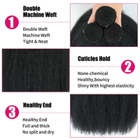Extensions de cheveux synthétiques tressées au crochet, style Yaki Straight et Kinky Straight, perruque noire naturelle