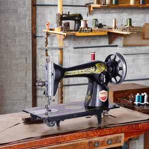 Mini machine à coudre domestique nouvelle condition mécanisme d'alimentation manuelle à plat point de verrouillage et formation en zigzag pour salopettes de vêtements - Product Image 3