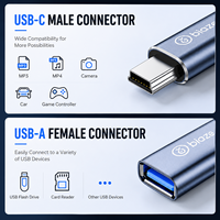 Cable OTG Mini USB a USB-A Hembra Biaze con Blindaje de Lámina Trenzada de Nailon - Adaptador Host para GPS, Cámara, MP4 y Memoria USB