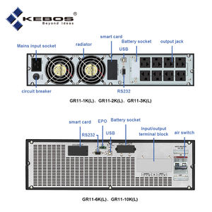 Kebos KR11-1K 1kw 2kw 3kw 5kw 10kw 단상 이중 변환 LCD 디스플레이 패널 상업용 온라인 랙 마운트 업 - Product Image 2