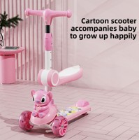 Trottinette Enfant Pliable en Plastique à 3 Roues, Trottinette Musicale pour Enfants, Jouet d'Extérieur, Vente en Gros à Prix Abordable