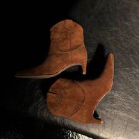 Sepatu Boot Wanita Kulit Sapi Model Slip-On Anti-Slip dengan Ujung Persegi