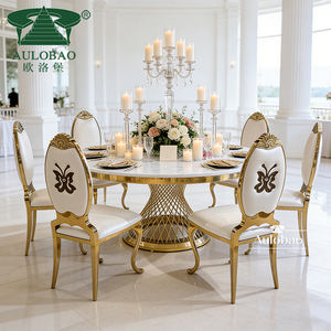 Juego de Mesa de Comedor Redonda Moderna con Base de Acero Inoxidable a Precio Económico para 8 Personas - Product Image 5