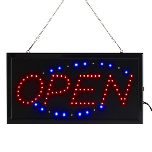 Best-seller 19X10 pollici LED rettangolare Open Sign PVC <span class=keywords><strong>corsivo</strong></span> segno pubblicitario per negozi e centri commerciali due modalità di visualizzazione - Product Image 1