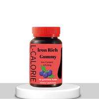 Gummies de Fer pour Adultes OEM ODM - 18mg Haute Puissance, Supplément de Fer, Vitamine C, Énergie, Soutien Sanguin, Amélioration de la Densité Osseuse, Végétalien, Sans OGM