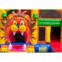 Maison de saut d'aire de jeux commerciale en plein air toboggan sec Combo Kids Bouncer gonflable Bouncy Lion Bounce House