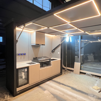 Cuisine extérieure moderne en acier inoxydable 304 de luxe, îlot BBQ modulaire, évier intégré, ignifuge, professionnelle, résistante aux intempéries