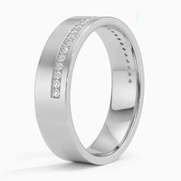 Klassischer Natürlicher Diamant Halb-Eternity-Ring 14K 18K Weißgold Gelbgold Roségold Kanal-Fassung Luxus IGI-Zertifiziert Unisex