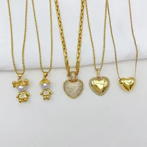 Orebird popolare collana ciondolo scatole di gioielli per le donne bambini motivo a cuore 18k oro placcato gioielli personalizzati produttori