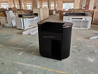Mobilier de bureau pour salon de beauté Petit comptoir dentaire blanc noir Caisse de réception avec lumière LED