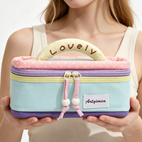 Estuche para Lápices al por Mayor, Bolsa de Maquillaje Kawaii Pastel, Estuche Vertical para Lápices con Asa Acolchada, Logotipo Personalizado, Venta Directa de Fábrica