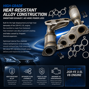适用于 2007 至 2009 年雷克萨斯 RX350 3.5L <span class=keywords><strong>2</strong></span> 件式全轮驱动汽车的集成催化转换器套件 - Product Image 5